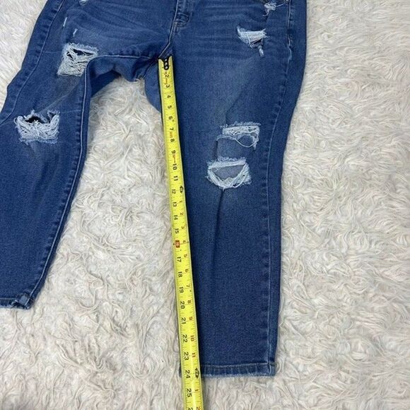 Lane Bryant Flex Magic Waistband Mid Rise Skinny Curvy Jean Size 24P Distressed - Picture 7 of 10
